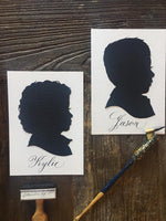 5 by 7 Custom Hand Cut  Silhouette Portrait