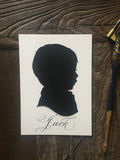 Custom Hand Cut Silhouette - Child Silhouette Portrait Art