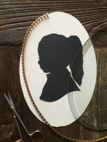Custom Silhouette Wall Art - Bevel Glass Oval Framed