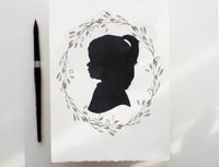 Custom Silhouette Painting Art - 8 by 10 Oval Framed