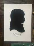 8 by 10" Art : Custom Hand Cut Silhouette by Elle