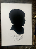8 by 10" Art : Custom Hand Cut Silhouette by Elle