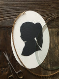 Custom Silhouette Wall Art - Bevel Glass Oval Framed