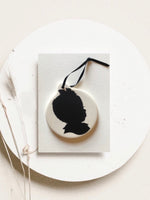 Custom Silhouette for Children on Porcelain Ornament